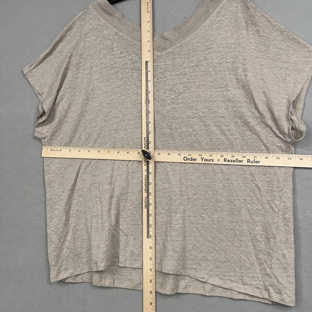 Soft Surroundings Shirt Womens 2X Beige Linen Slub Top Minimal Luxury Resort - Picture 9 of 12